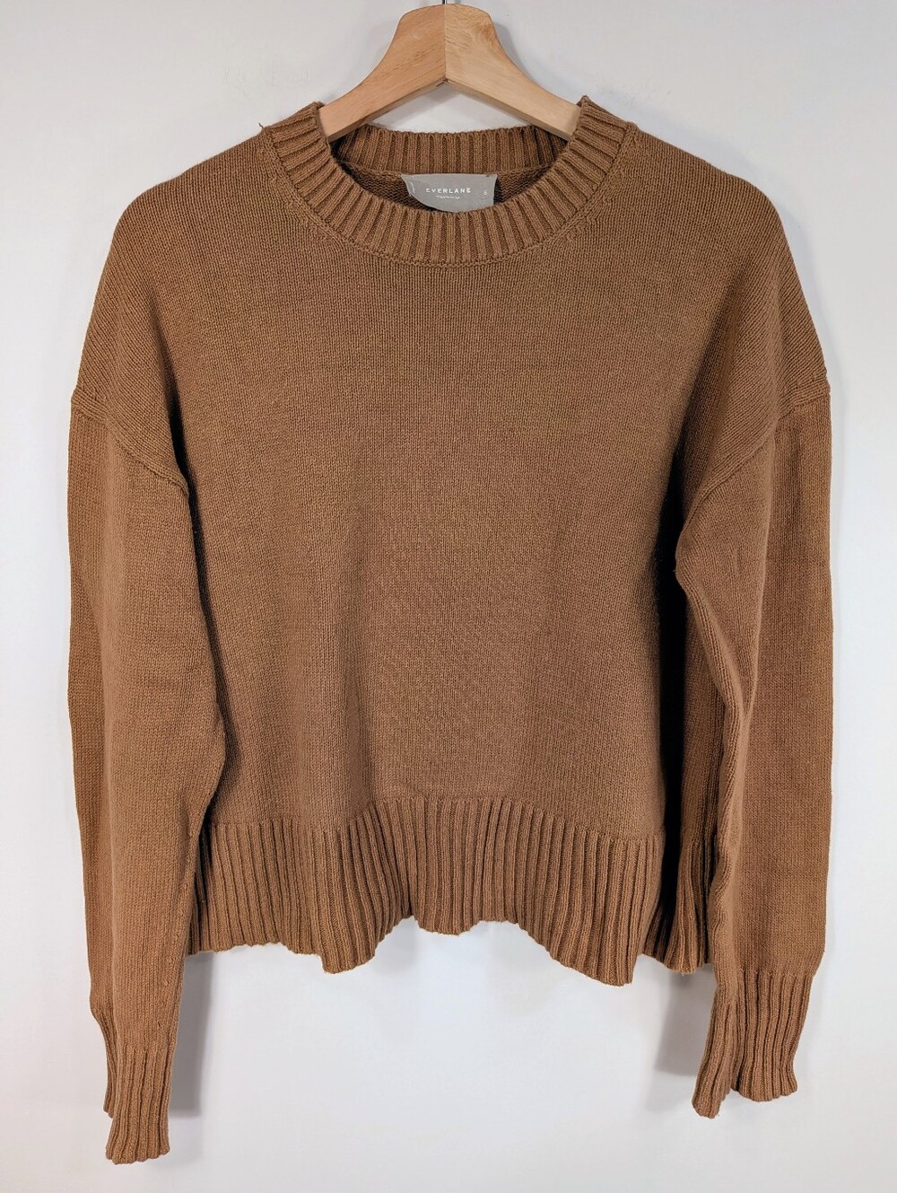 Everlane Crewneck Sweater in Camel Brown
